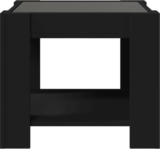 Masă de cafea LED neagră 53x53x45 cm lemn compozit 847540 neagră