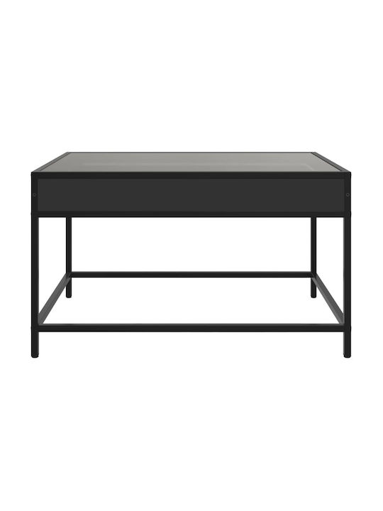 vidaXL Kaffeetisch Zentral Glas Schwarz M70xB50xH41cm