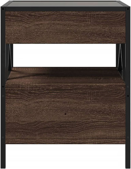 Nachttisch Metall Brown Oak 40x40x51cm