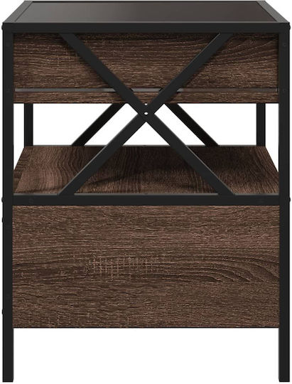 Nachttisch Metall Brown Oak 40x40x51cm