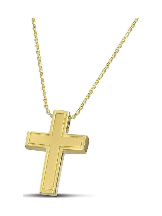 Themelidis Jewels Χρυσός Σταυρός 14Κ Διπλής Όψης