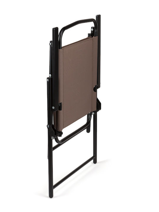 Outdoor Metal Chair Rina Black Brown 58x53x90cm