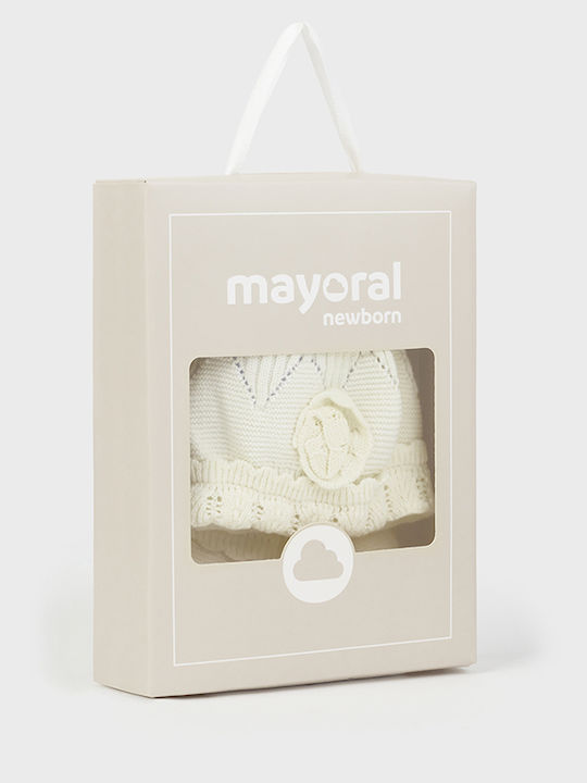 Kids Beanie Set with Gloves Knitted Beige