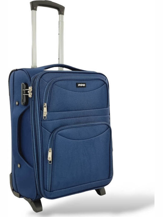 Playbags Βαλίτσα Ταξιδίου Καμπίνας Υφασμάτινη Μπλε με 2 Ρόδες Ύψους 53εκ.