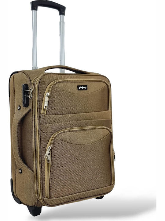 Βαλίτσα Καμπίνας Ύφασμα Επέκταση 53x36x20 +5cm Playbags Collection Ps8033c Μπεζ