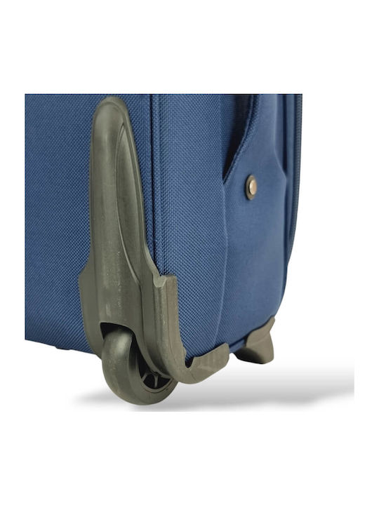 Playbags Βαλίτσα Ταξιδίου Καμπίνας Υφασμάτινη Μπλε με 2 Ρόδες Ύψους 53εκ.