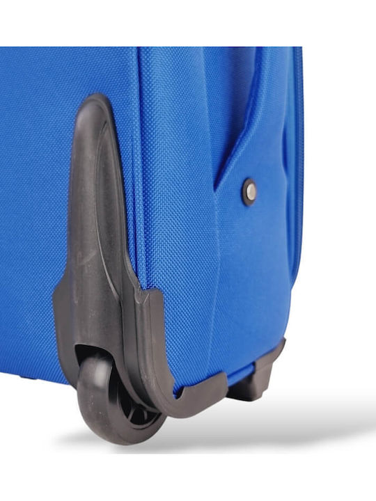 Playbags Βαλίτσα Ταξιδίου Καμπίνας Υφασμάτινη Μπλε Ηλεκτρίκ με 2 Ρόδες Ύψους 53εκ.