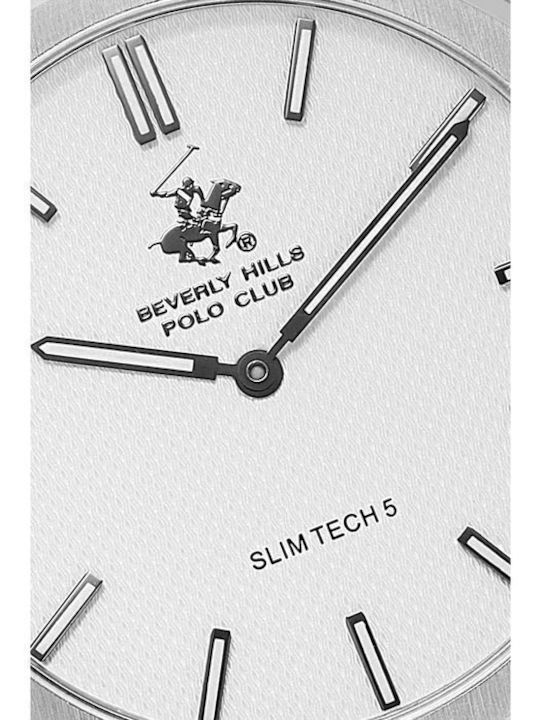 Beverly Hills Polo Club Men's Watch Battery with Silver Metal Bracelet