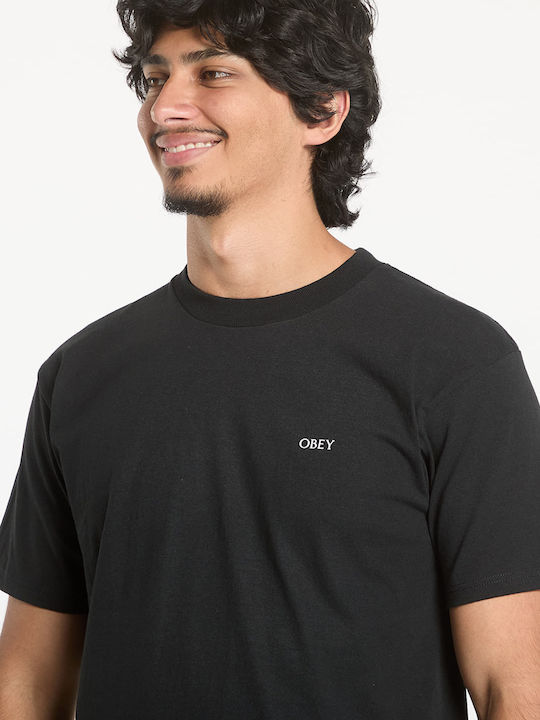 Obey T-shirt Bărbătesc cu Mânecă Scurtă Black