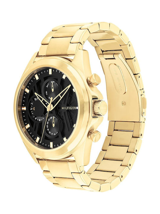 Tommy Hilfiger Jax Men's Watch 48mm Battery with Gold Stainless Steel Bracelet