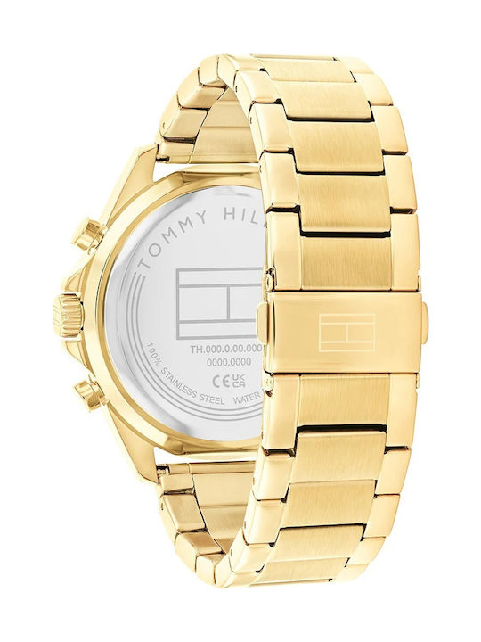 Tommy Hilfiger Jax Men's Watch 48mm Battery with Gold Stainless Steel Bracelet