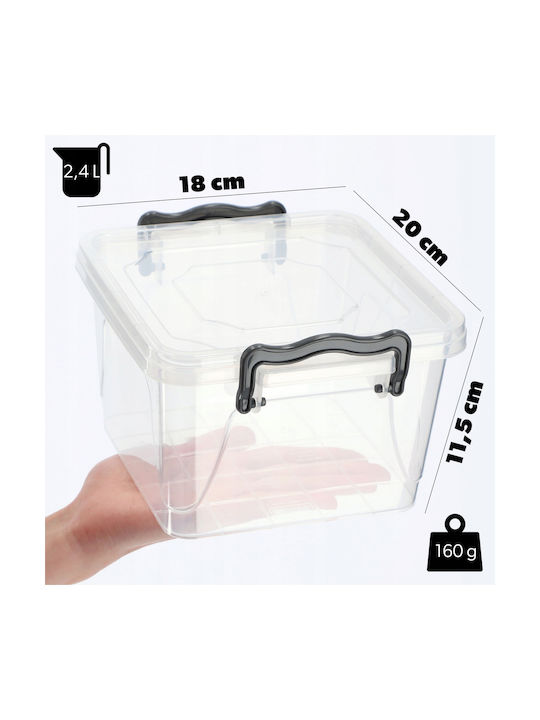 Kadax Cutie pentru Mâncare Plastic Transparent 2400ml 1buc