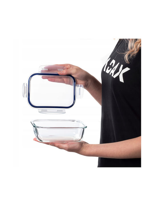 Kadax Cutie pentru Mâncare Sticlă Transparent 640ml 1buc