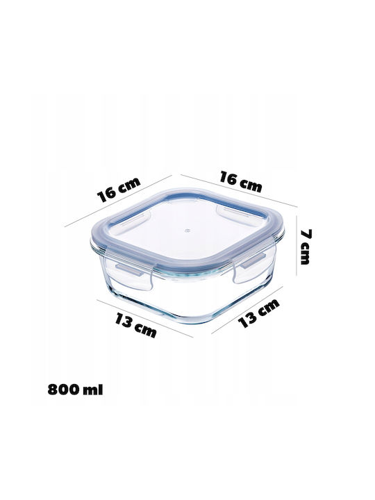 Kadax Glass Lunch Box Transparent 800ml