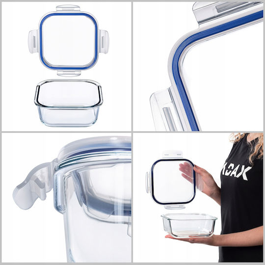Kadax Glass Lunch Box Transparent 1100ml