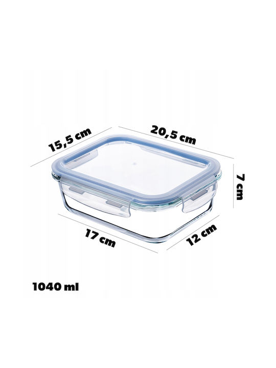 Kadax Lunchbox Glas Transparent 1040ml 1Stück
