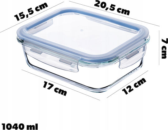 Kadax Lunchbox Glas Transparent 1040ml 1Stück