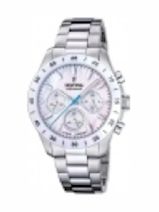 Festina Ladies Womens Watch 39mm Chronograph Battery with Silver Stainless Steel Bracelet Festina Ladies Womens Watch 39mm Chronograph Battery with Silver Stainless Steel Bracelet