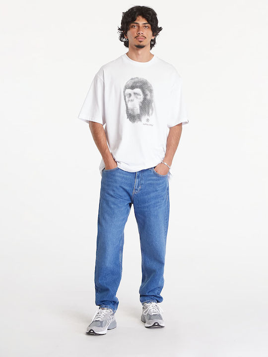 Ανδρικό Παντελόνι Τζιν με Regular Tapered Εφαρμογή Denim Medium