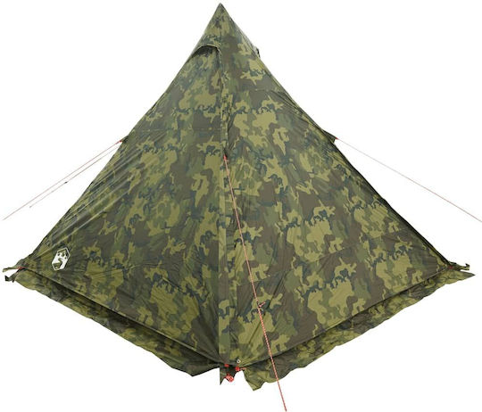 vidaXL Tipi Camping Tent Teepee Green for 6 People 408x350x240cm Variation