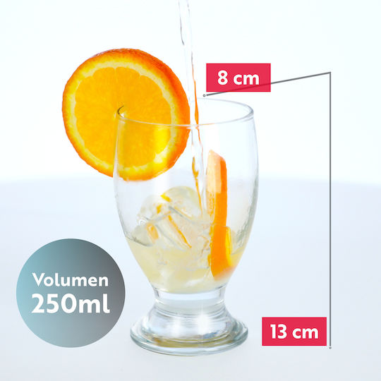 Kadax Σετ Ποτήρια Νερού Κολωνάτα Γυάλινα 300ml 6τμχ