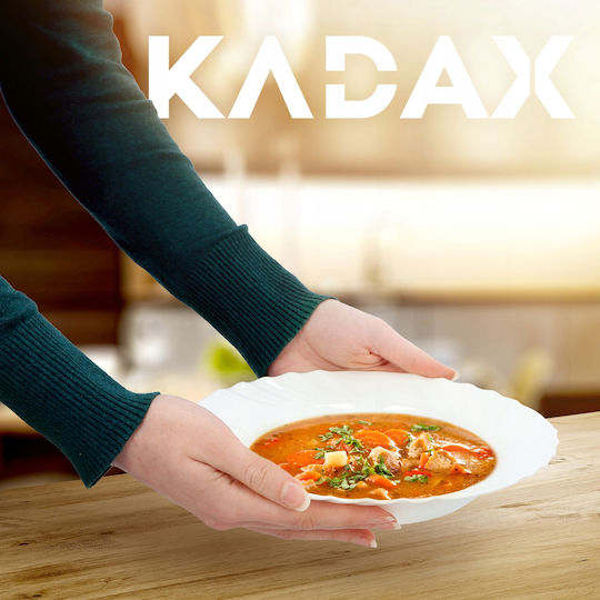 Kadax Πιάτο Βαθύ Λευκό με Διάμετρο 23cm