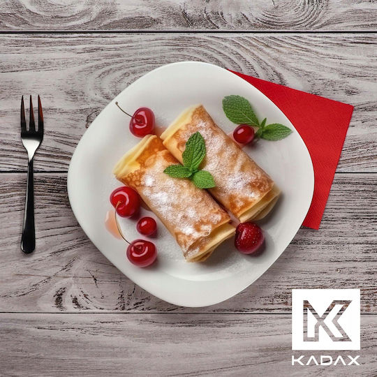 Kadax Чиния Плитко Квадрат Бял 20x21см