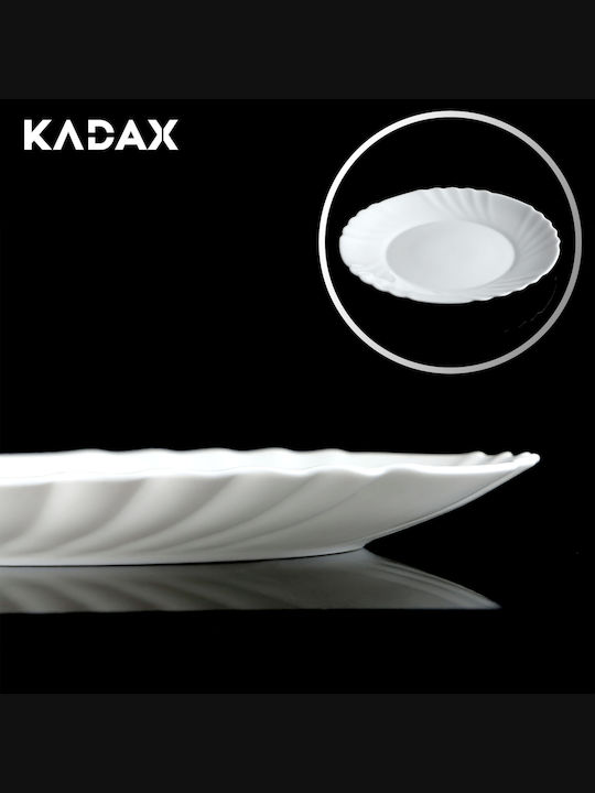 Kadax Teller Untiefe Glas Weiß mit Durchmesser 20cm