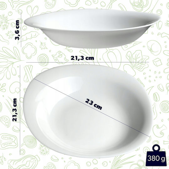 Kadax Plate Soup Oval White 23x23cm 6pcs