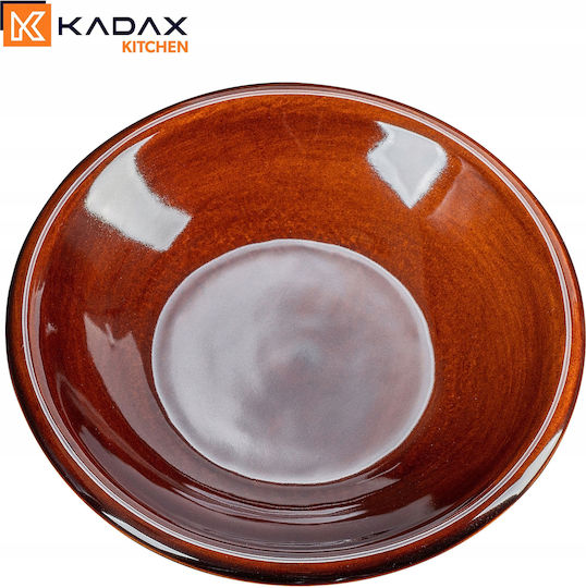 Kadax Teller Suppe Keramik Braun mit Durchmesser 23cm