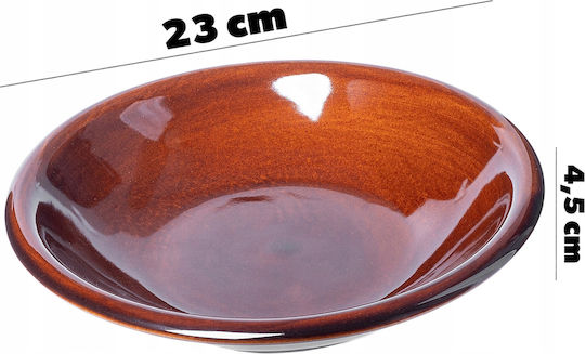 Kadax Farfurie adâncă Ceramică Maro cu Diametru 23cm 2buc