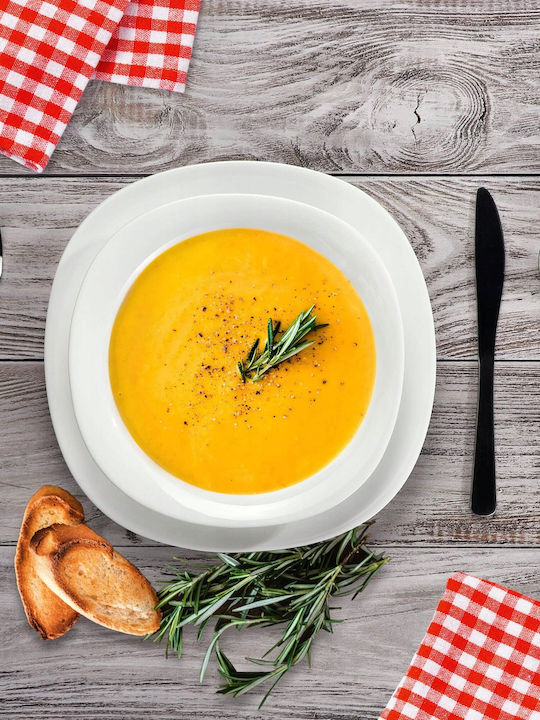 Kadax Plate Soup Oval White 23x23cm 6pcs