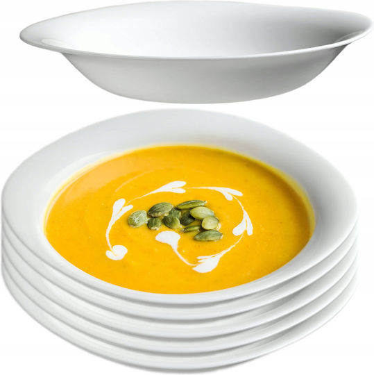 Kadax Plate Soup Oval White 23x23cm 6pcs