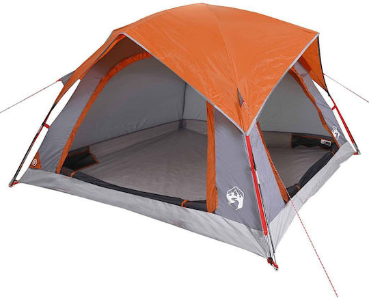 vidaXL Camping Tent Igloo Orange 3 Seasons for 4 People 218x218x135cm