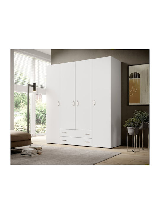 Four Door Wardrobe Α_Base White 160x52x177cm