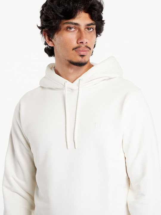 Calvin Klein Men's Sweatshirt with Hood White