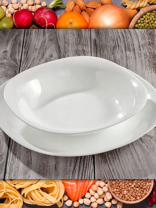 Kadax Teller Suppe Weiß mit Durchmesser 23cm 3Stück