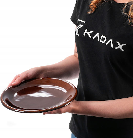 Kadax Πιάτο Βαθύ Κεραμικό Καφέ με Διάμετρο 24cm 4τμχ