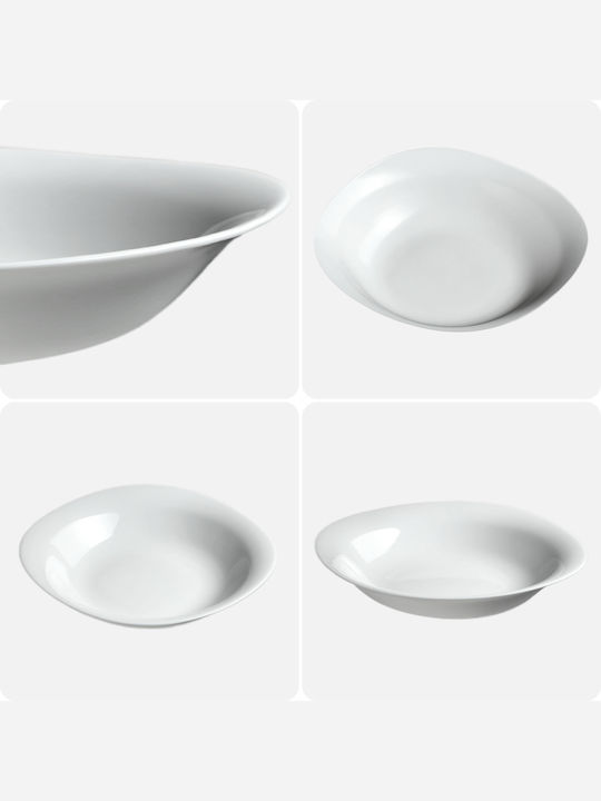 Kadax Teller Suppe Weiß mit Durchmesser 23cm 3Stück