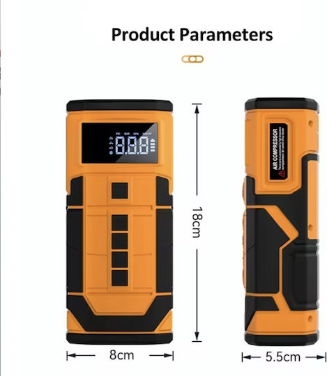 Tragbar Autobatterie-Starter 10000mAh mit Power Bank,Powerbank / USB / Pumpe / Φακό 12V