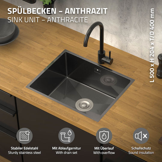 ML-Design 490013824 Drop-In Inox Μ50xΠ40cm Gri