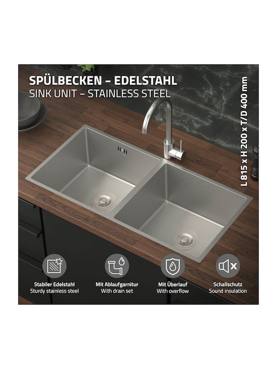 ML-Design Drop-In Мивка Inox Ш81.5xД40см Сребрист