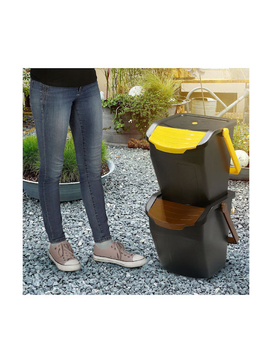 Kadax Kadax Recycling Waste Bin Plastic Push Black 25lt