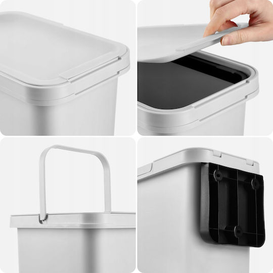 Kadax Waste Bin for Cabinet Plastic Grey 12lt