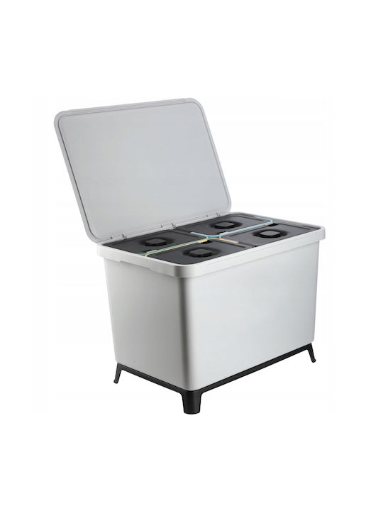 Kadax Coș de Gunoi Plastic pentru Dulap Gri 10lt 4buc