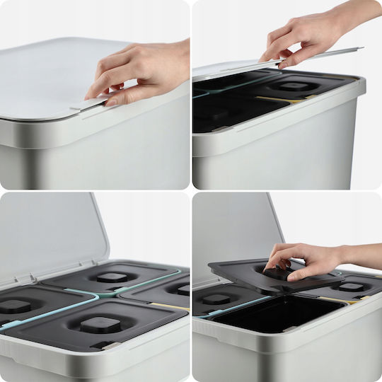 Kadax Coș de Gunoi Plastic pentru Dulap Gri 10lt 4buc