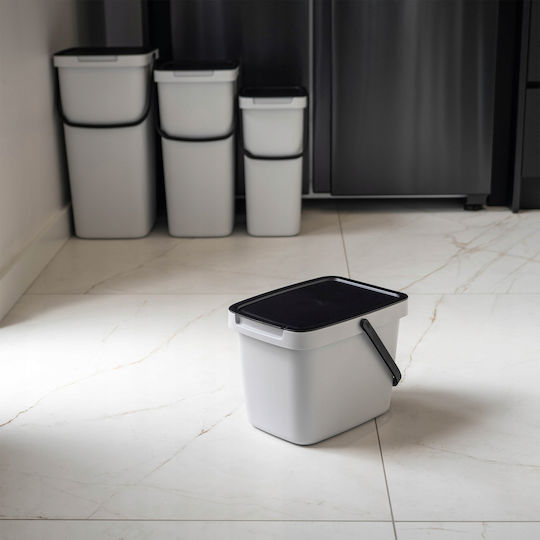 Kadax Coș de Gunoi Plastic Gri 6lt 1buc