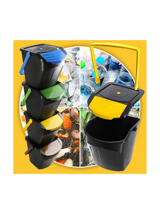 Kadax Coș de Reciclare Plastic Multicolor 25lt 1buc