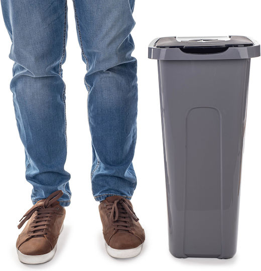 Kadax Plastic Waste Bin with Floating Lid Grey 30L