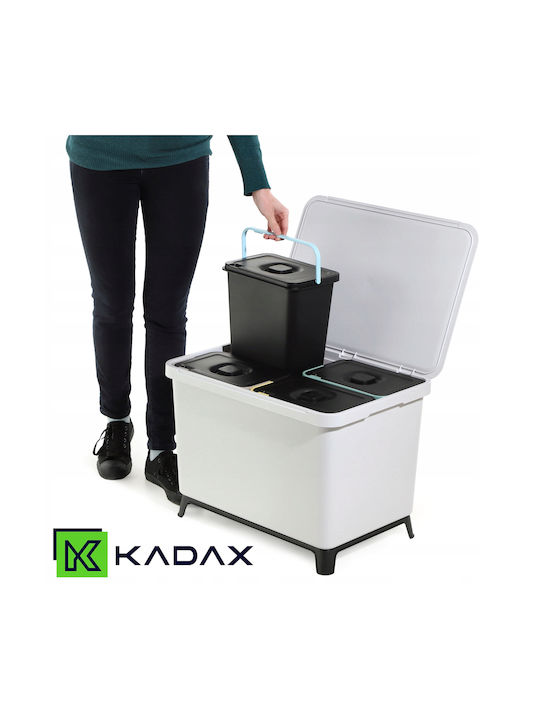 Kadax Coș de Gunoi Plastic pentru Dulap Gri 10lt 4buc